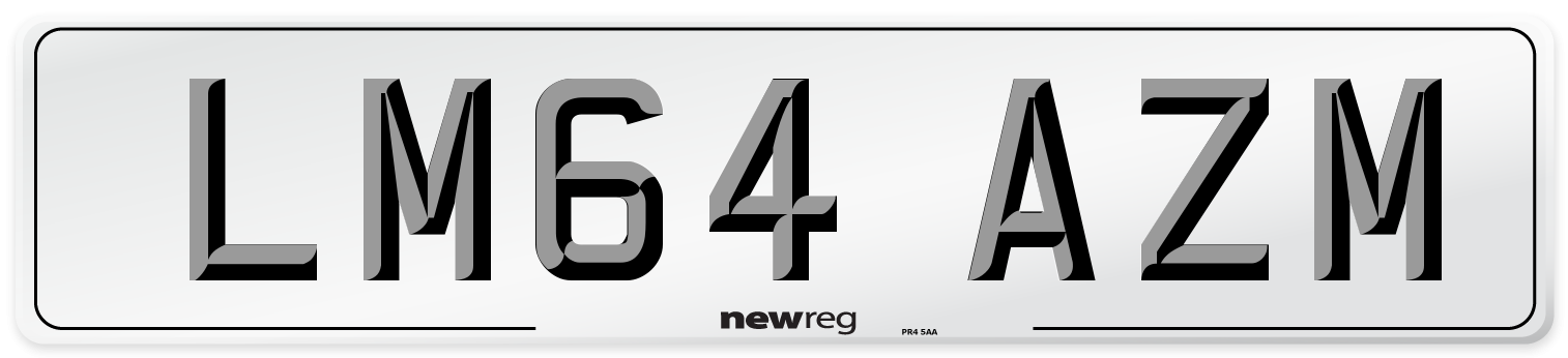 LM64 AZM Number Plate from New Reg